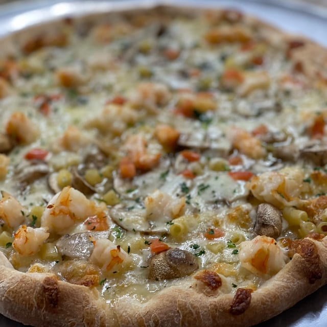 Shrimp Scampi Pizza.