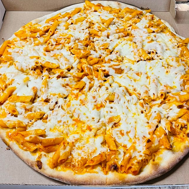 Baked Ziti Pizza.