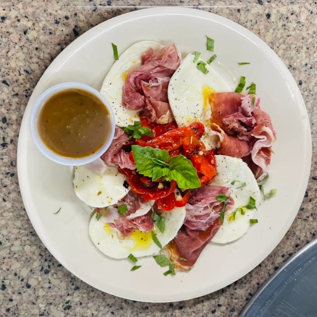 Prosciutto, Roasted Peppers & Homemade Fresh Mozzarella.