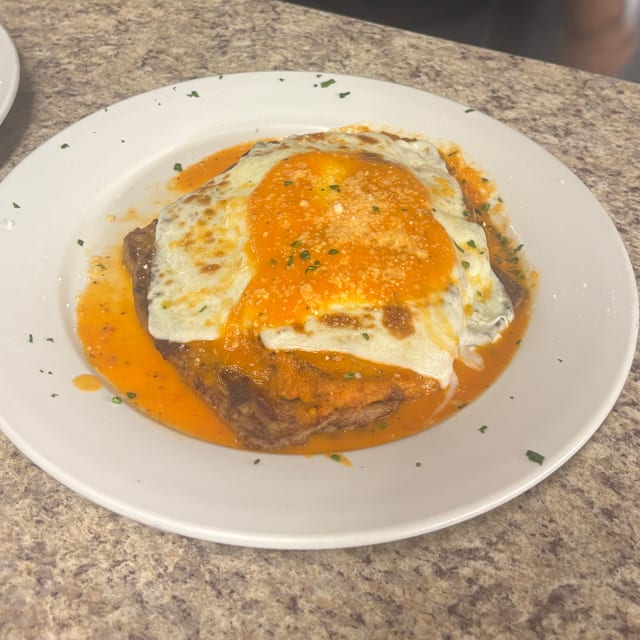 Eggplant Parmigiana Dish.